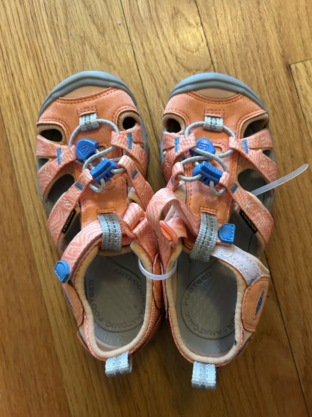 Keen Kids Peach Active Sandals with Blue Accents